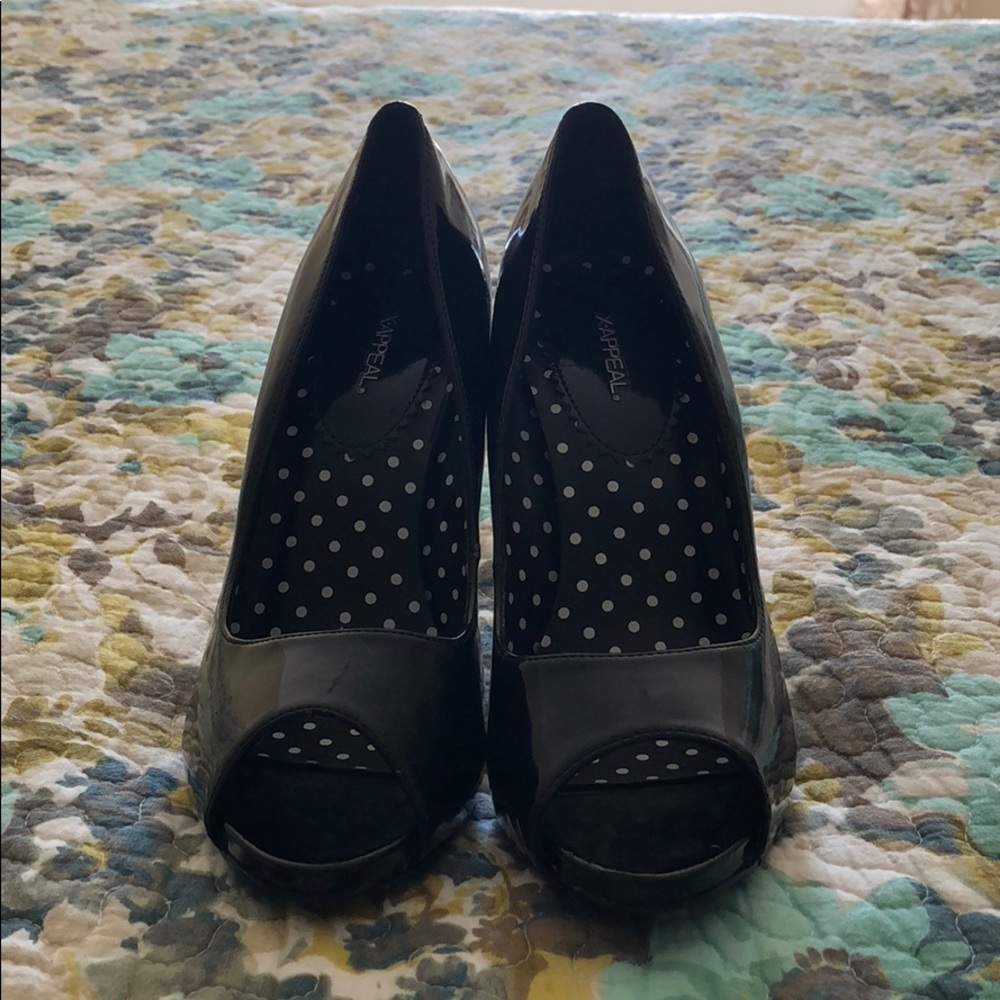 Updated- Peep toe black heels
